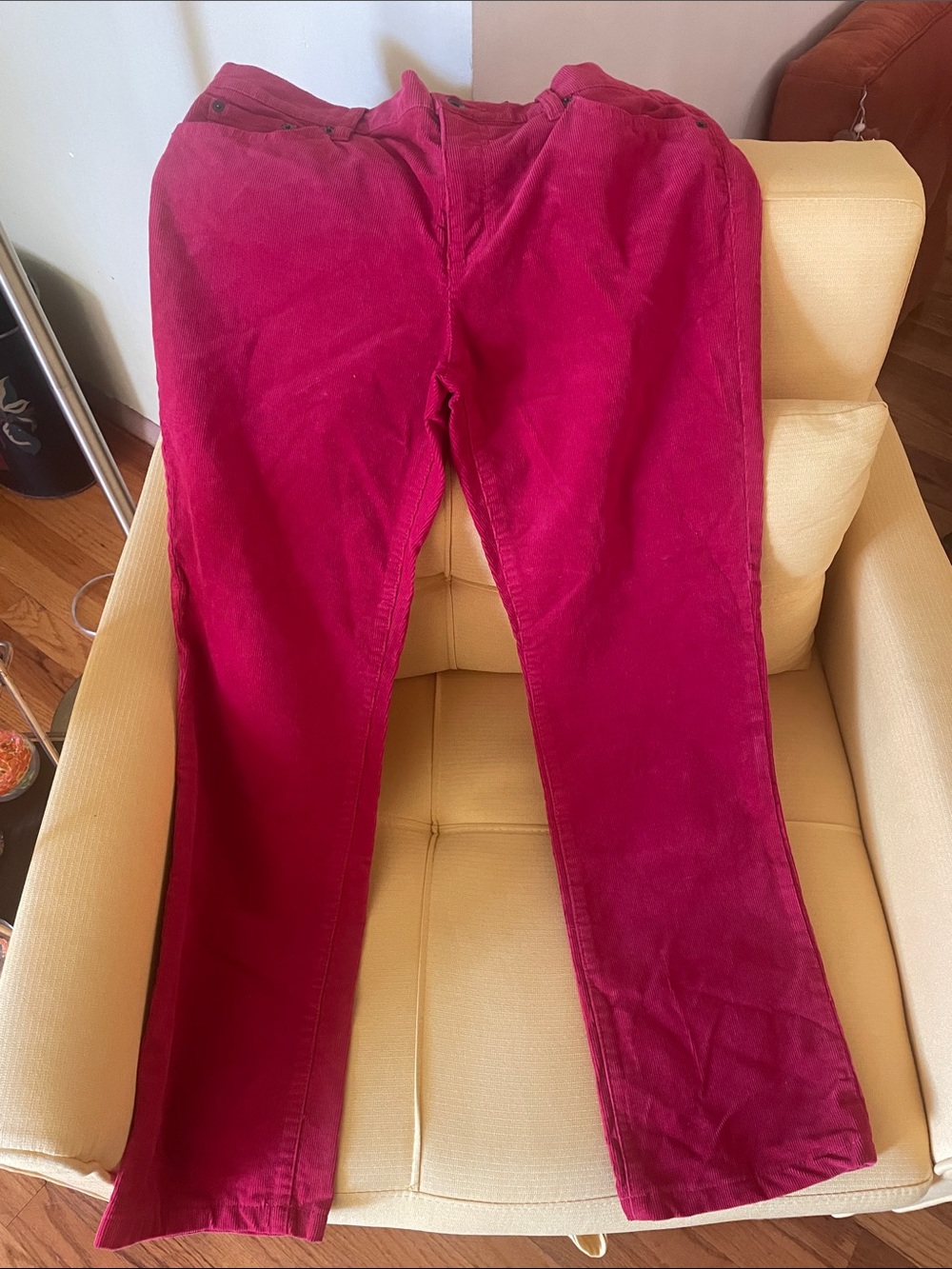 Ralph Lauren Jeans Company Women's Red Corduroy Cotton Jeans